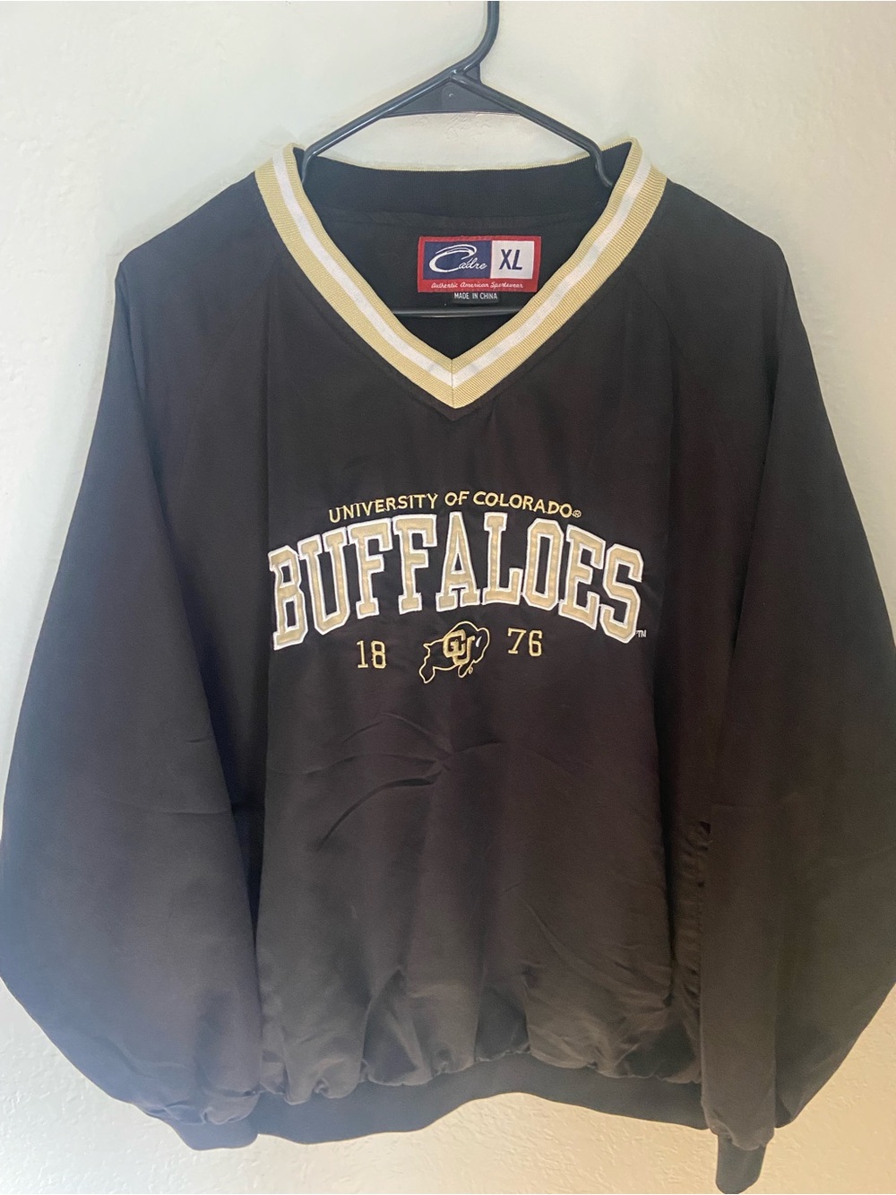 University of Colorado Buffalos Vintage Black Windbreaker Jacket Embroidered